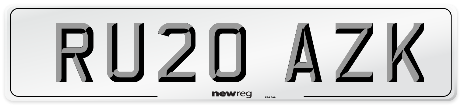 RU20 AZK Number Plate from New Reg